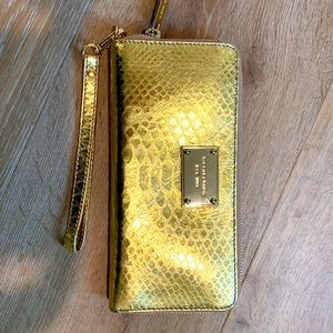 Michael Kors Gold Metallic Wristlet